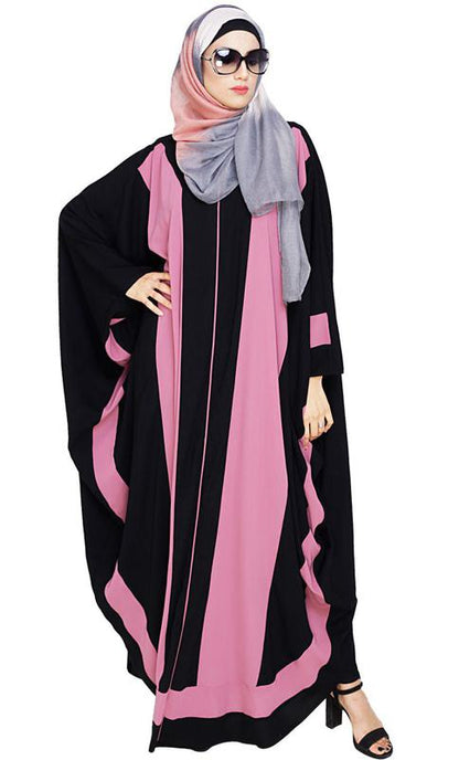 Aesthetic Onion Pink and Black Kaftan (Made-To-Order)