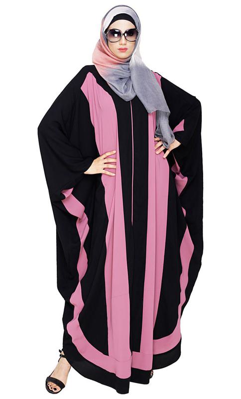 Aesthetic Onion Pink and Black Kaftan