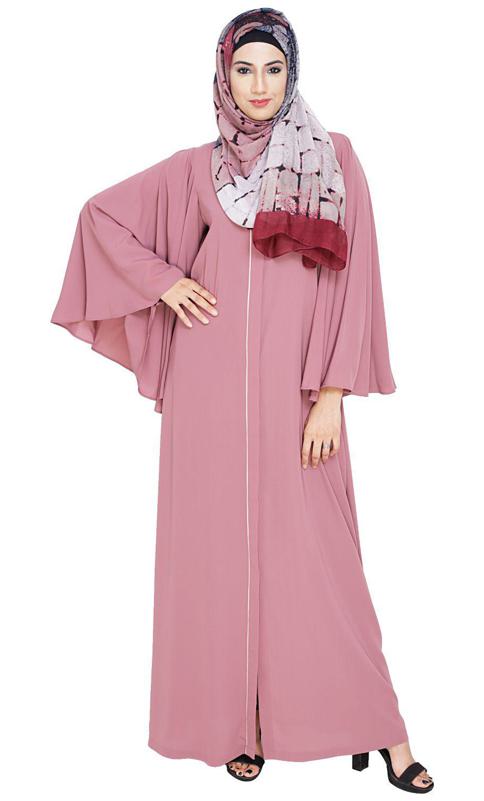 Angel Sleeves Onion Pink Abaya