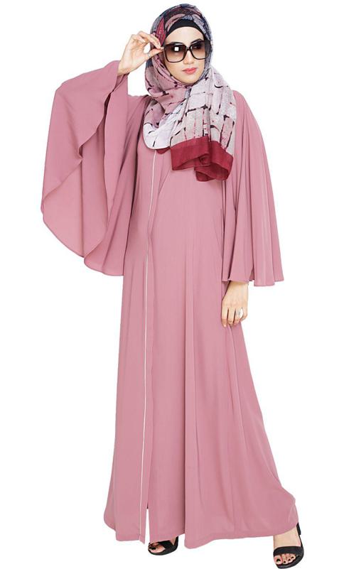 Angel Sleeves Onion Pink Abaya