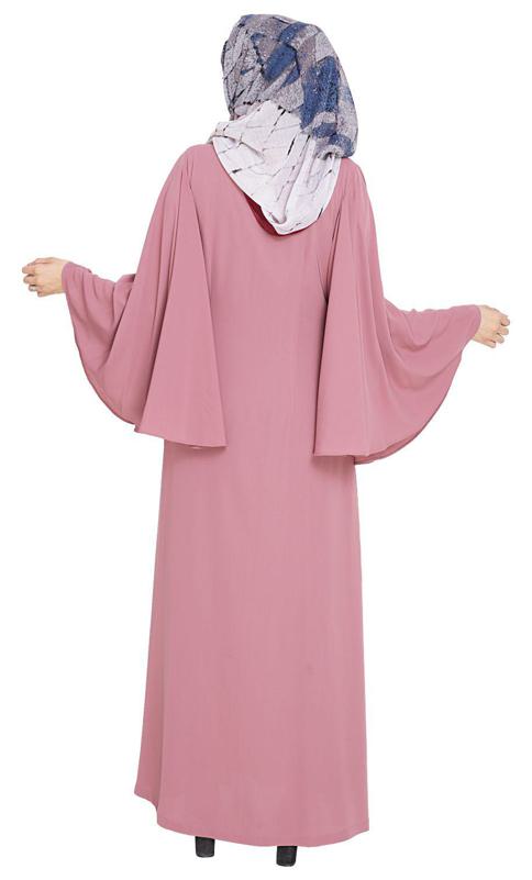 Angel Sleeves Onion Pink Abaya