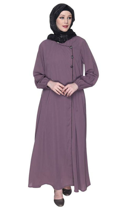 Angrakha Style Purple Abaya (Made-To-Order)