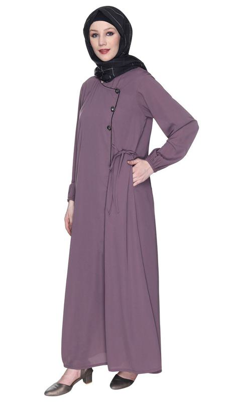Angrakha Style Purple Abaya (Made-To-Order)