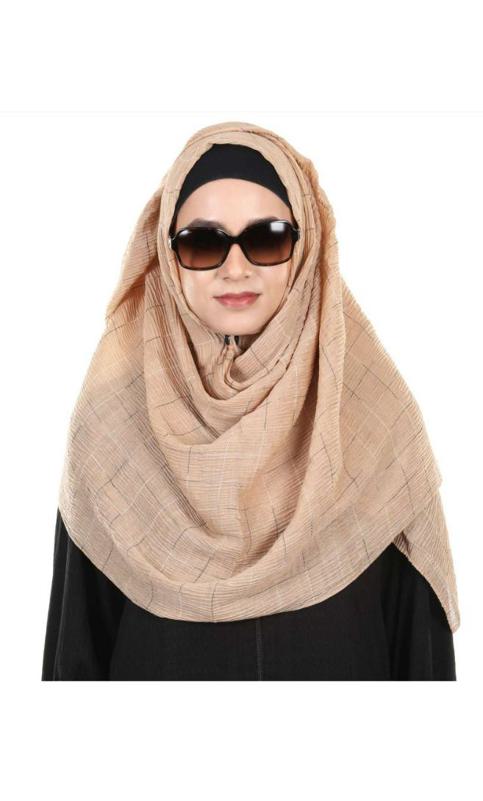 Appealing Designer Crushed Viscose Dark Beige Hijab