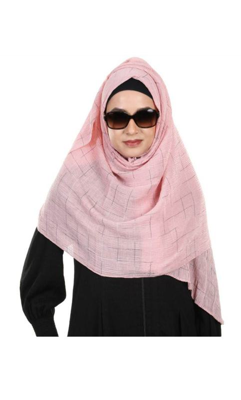 Appealing Designer Crushed Viscose Light Pink Hijab