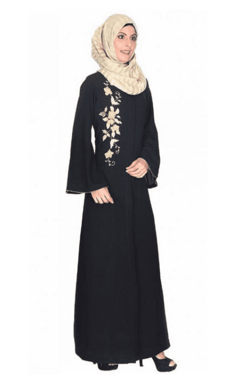 Beautiful Embroidered Black Abaya (Ready-To-Ship)