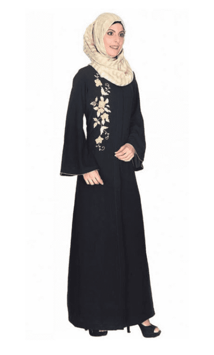 Beautiful Embroidered Black Abaya (Ready-To-Ship)
