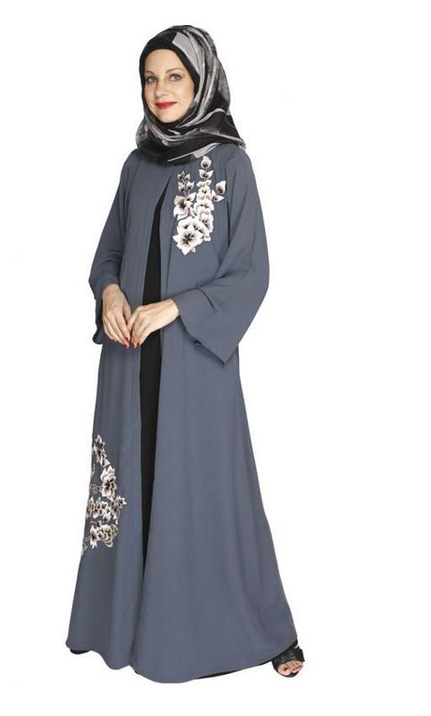 Beckon Grey Jacket Style Abaya (Made-To-Order)