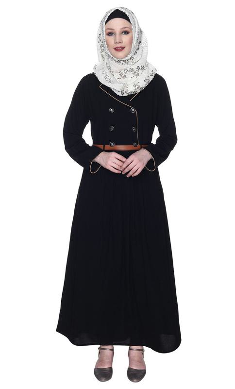 Black Coat Style Abaya (Made-To-Order)