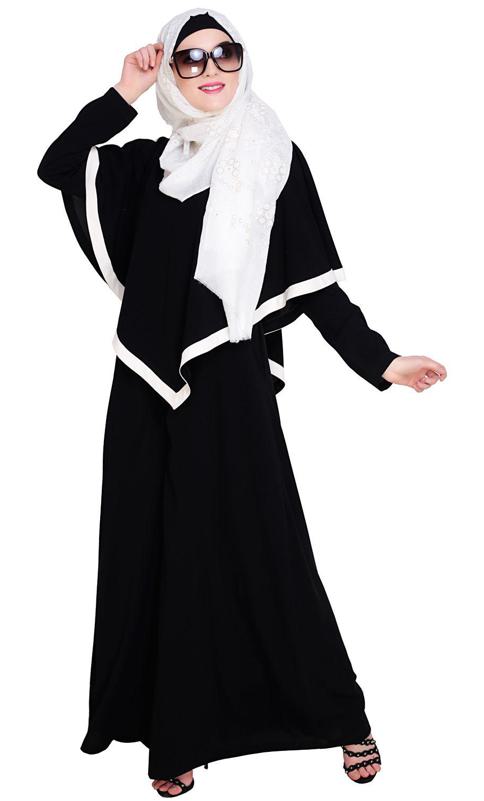 Black Fancy Cape Abaya (Made-To-Order)