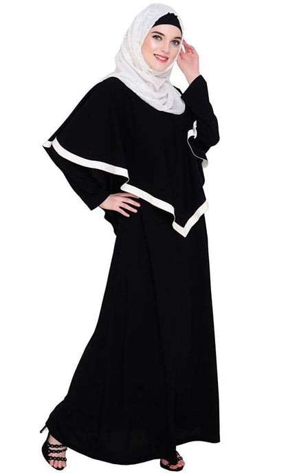 Black Fancy Cape Abaya (Made-To-Order)