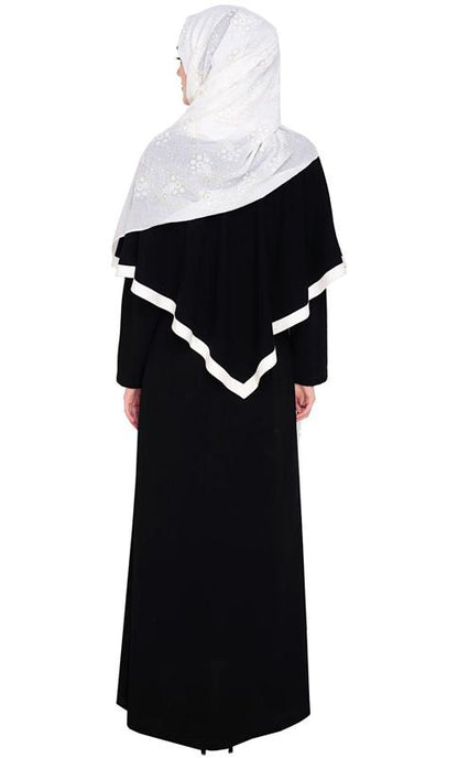 Black Fancy Cape Abaya (Made-To-Order)