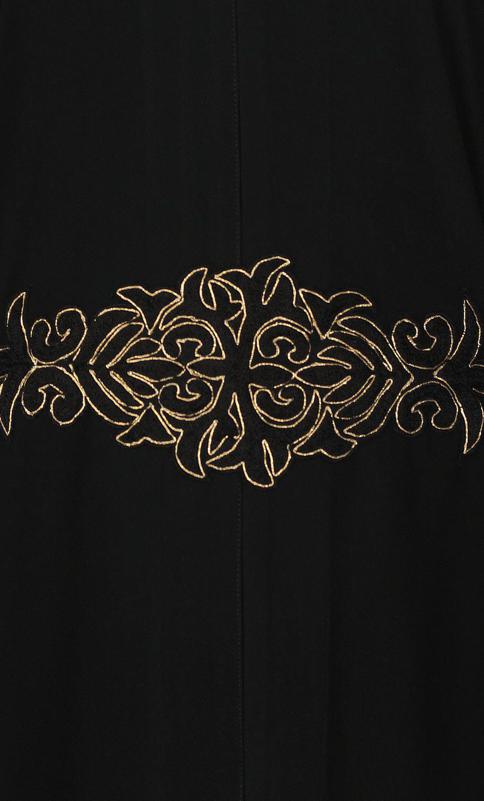 Black Kaftan with Embroidered Belt (Made-To-Order)