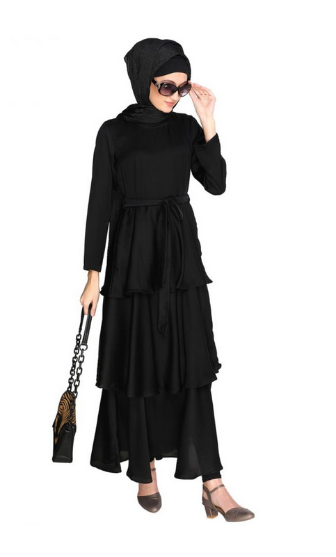 Black Layered Maxi Dress