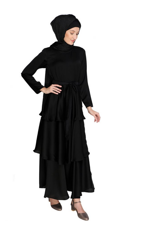 Black Layered Maxi Dress