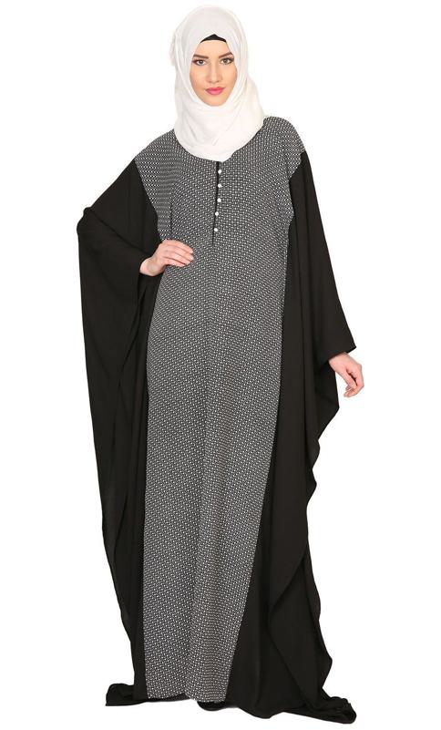 Black and Printed Kaftan