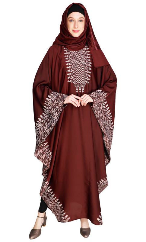 Block Printed Wine Kaftan