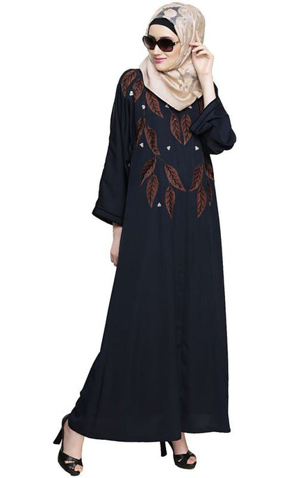 Blossomy Dubai Style Blue Abaya