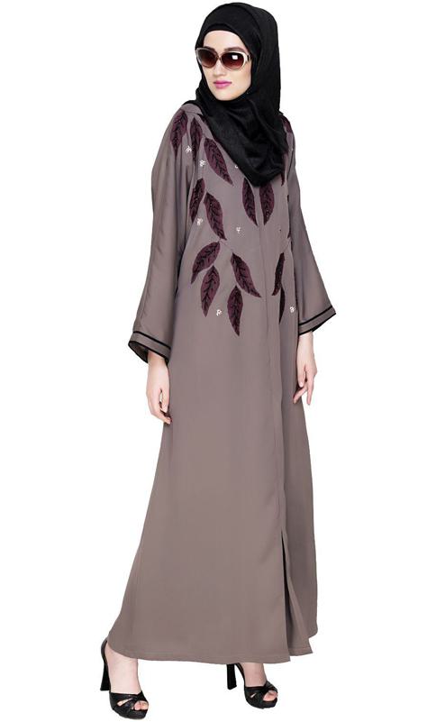 Blossomy Dubai Style Umber Brown Abaya