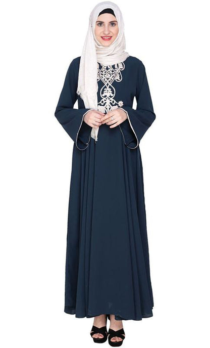 Blue Flared Abaya (Made-To-Order)