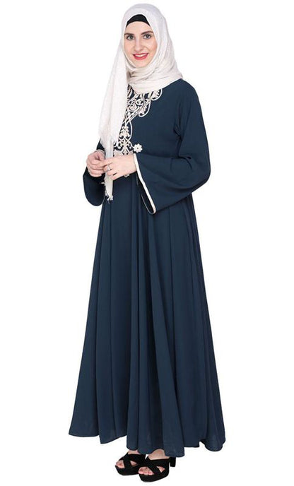 Blue Flared Abaya (Made-To-Order)