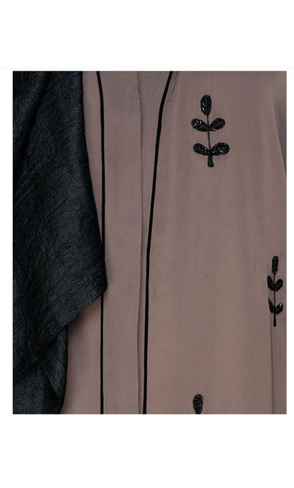Botanic Oak Brown Beaded Dubai Style Abaya