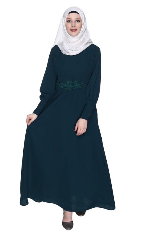 Bottle Green Abaya Dress