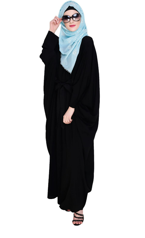 Bow Embellished Black Kaftan (Made-To-Order)