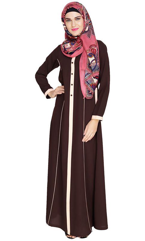 Brown Panelled Abaya