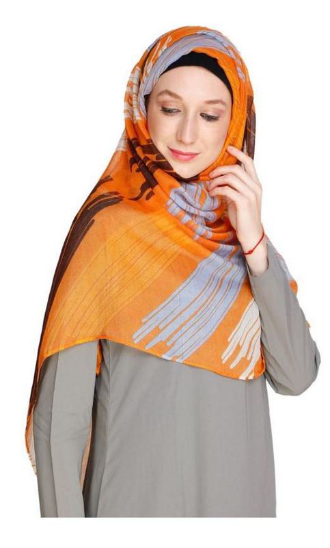 Brushed Multi Colour Orange Hijab