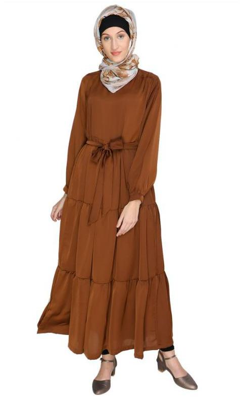 Caramel Brown Tiered Maxi Dress