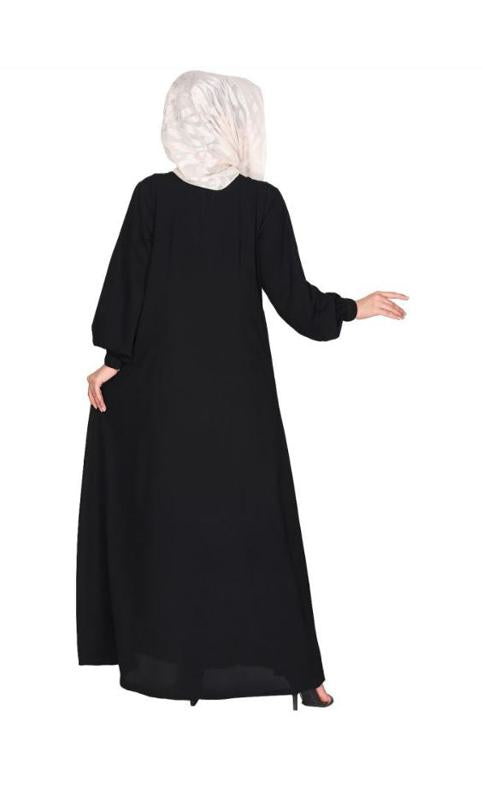 Casual Black Gown Style Abaya