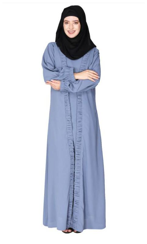 Casual Teal Blue Gown Style Abaya