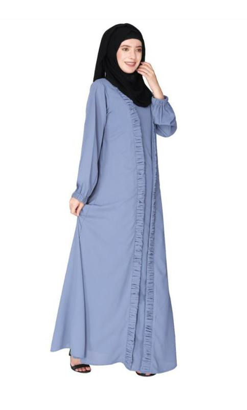 Casual Teal Blue Gown Style Abaya