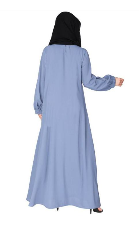 Casual Teal Blue Gown Style Abaya