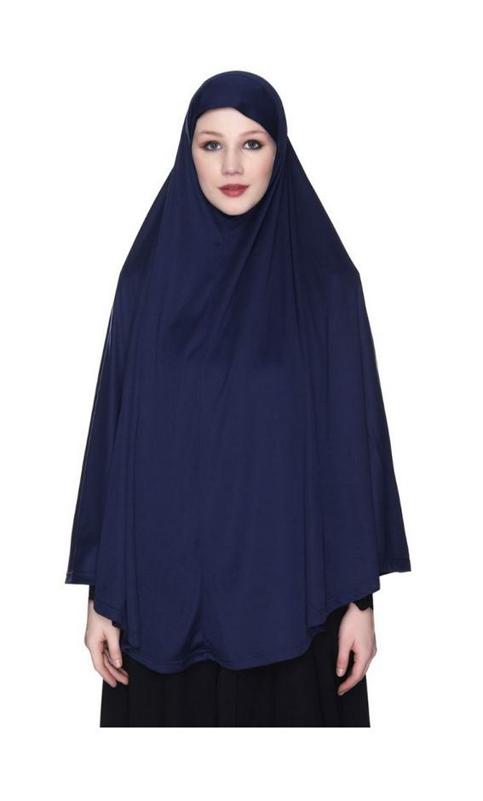 Classy Jersey Blue Khimar (Made-To-Order)