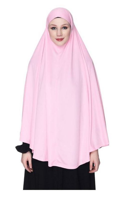 Classy Jersey Light Pink Khimar (Made-To-Order)