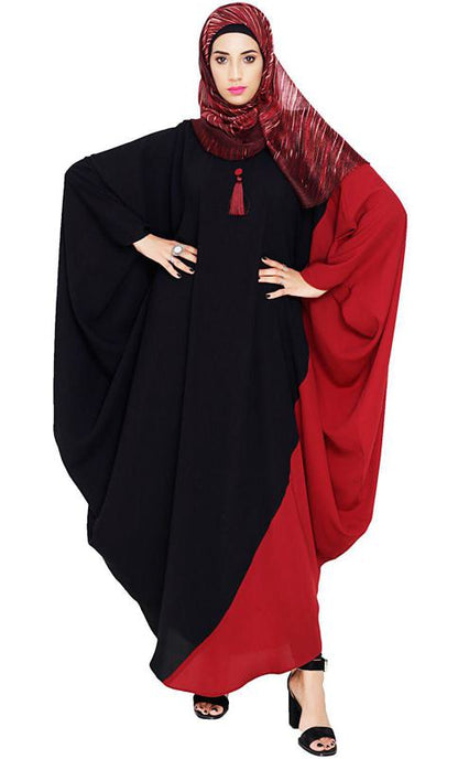 Classy Tasselled Black and Red Kaftan (Made-To-Order)