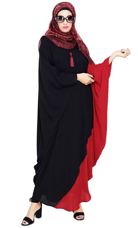 Classy Tasselled Black and Red Kaftan (Made-To-Order)