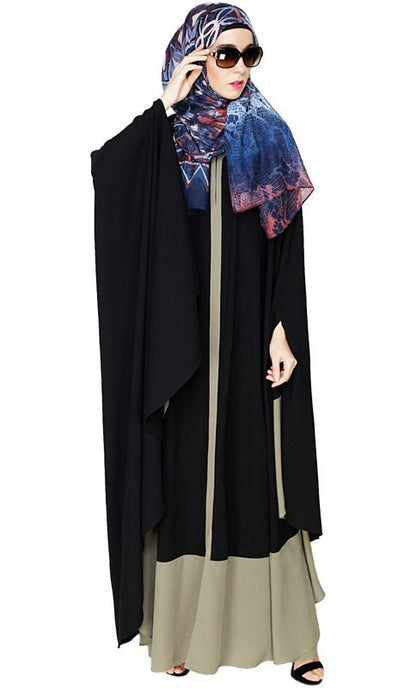 Colour Block Black Irani Kaftan (Made-To-Order)