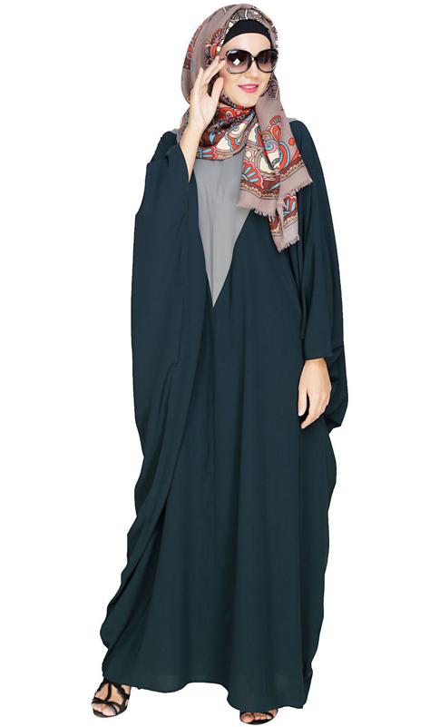 Colour Blocked Green Kaftan
