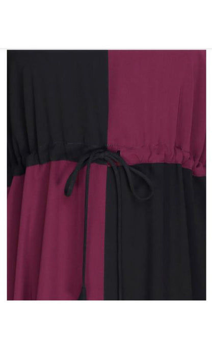 Colour Blocked Purple Abaya (Made-To-Order)