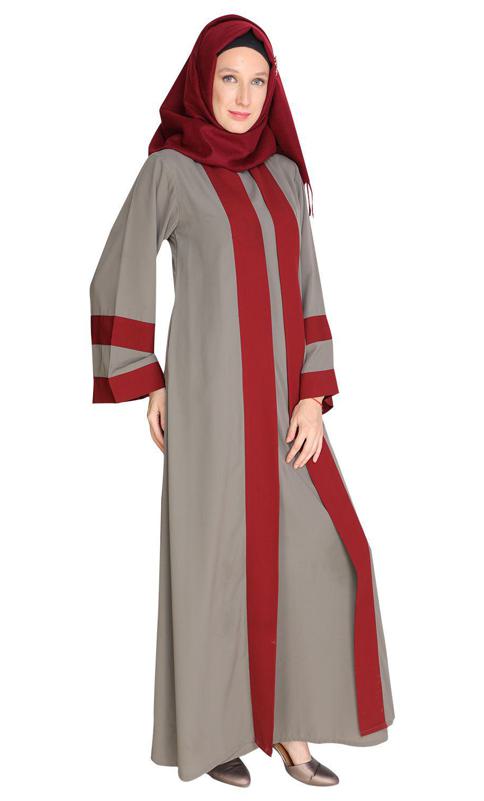 Contemporary Grey Abaya (Made-To-Order)
