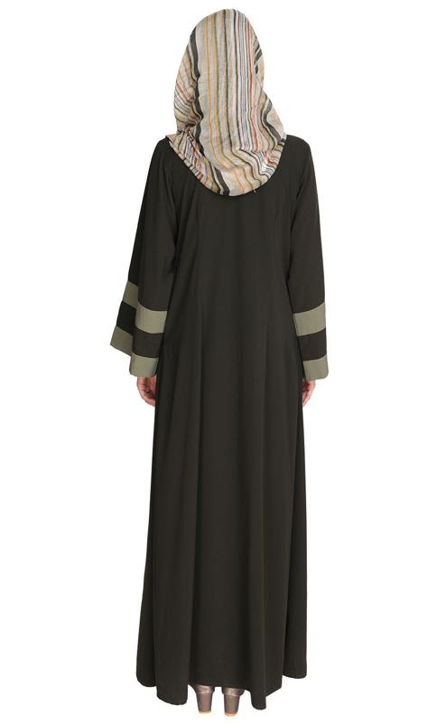 Contemporary Olive Abaya (Made-To-Order)