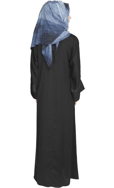 Daisy Drill Black Abaya