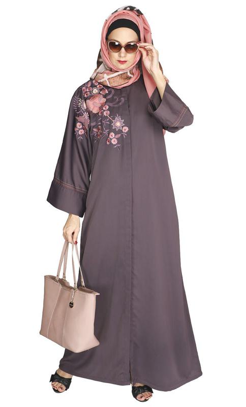 Daisy Drill Light Purple Abaya