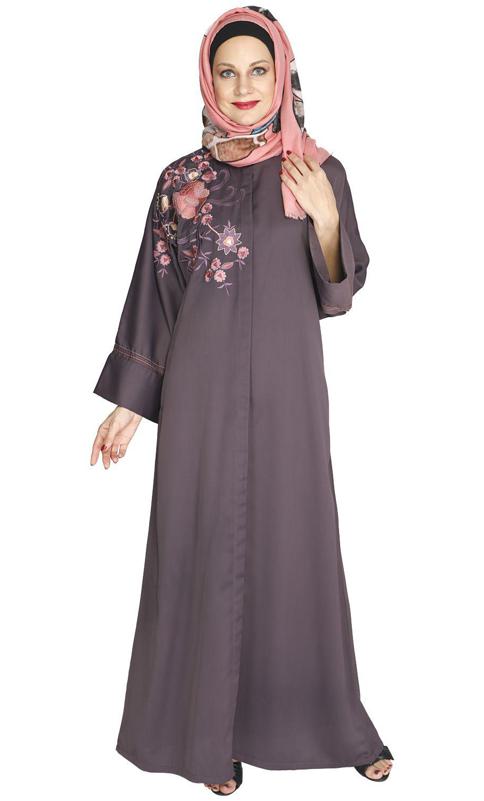 Daisy Drill Light Purple Abaya
