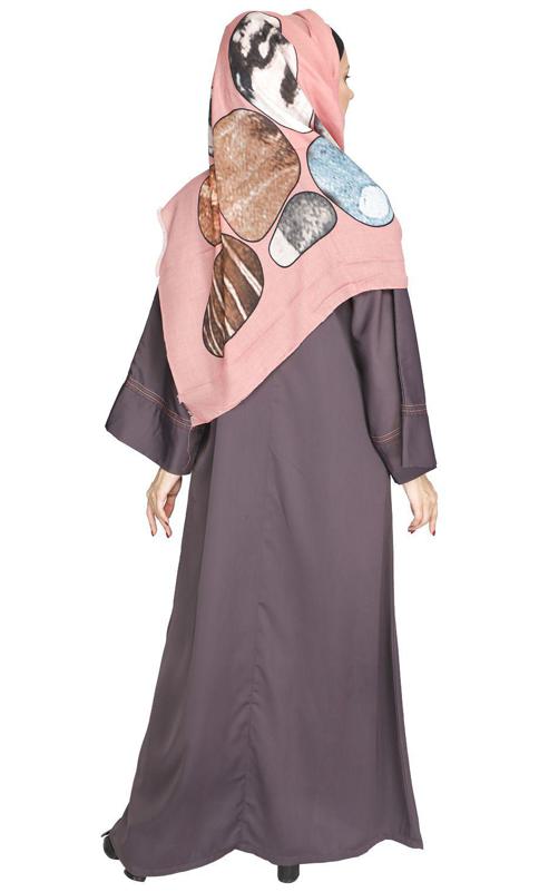 Daisy Drill Light Purple Abaya