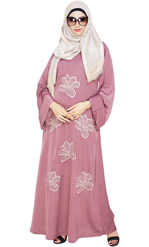 Daisy Onion Pink Dubai Style Abaya (Made-To-Order)