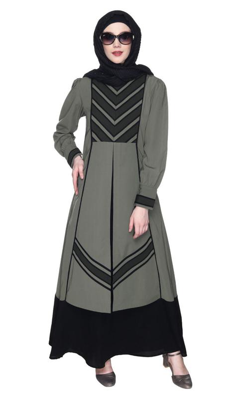 Dead Mint Spohisticated Panelled Jacket Style Abaya (Made-To-Order)